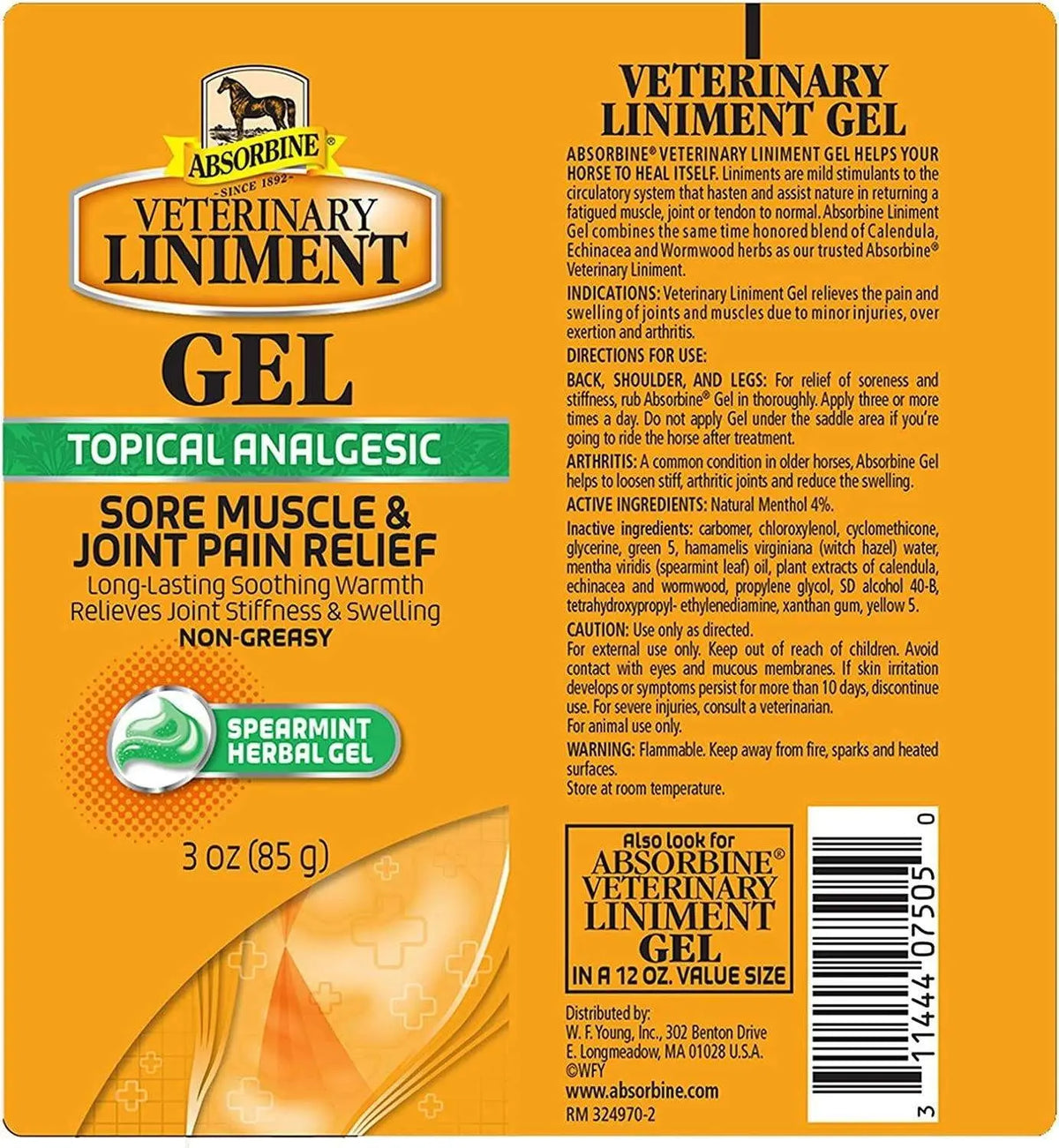 Liniment Absorbine Veterinary Liniment Gel – Horseuae