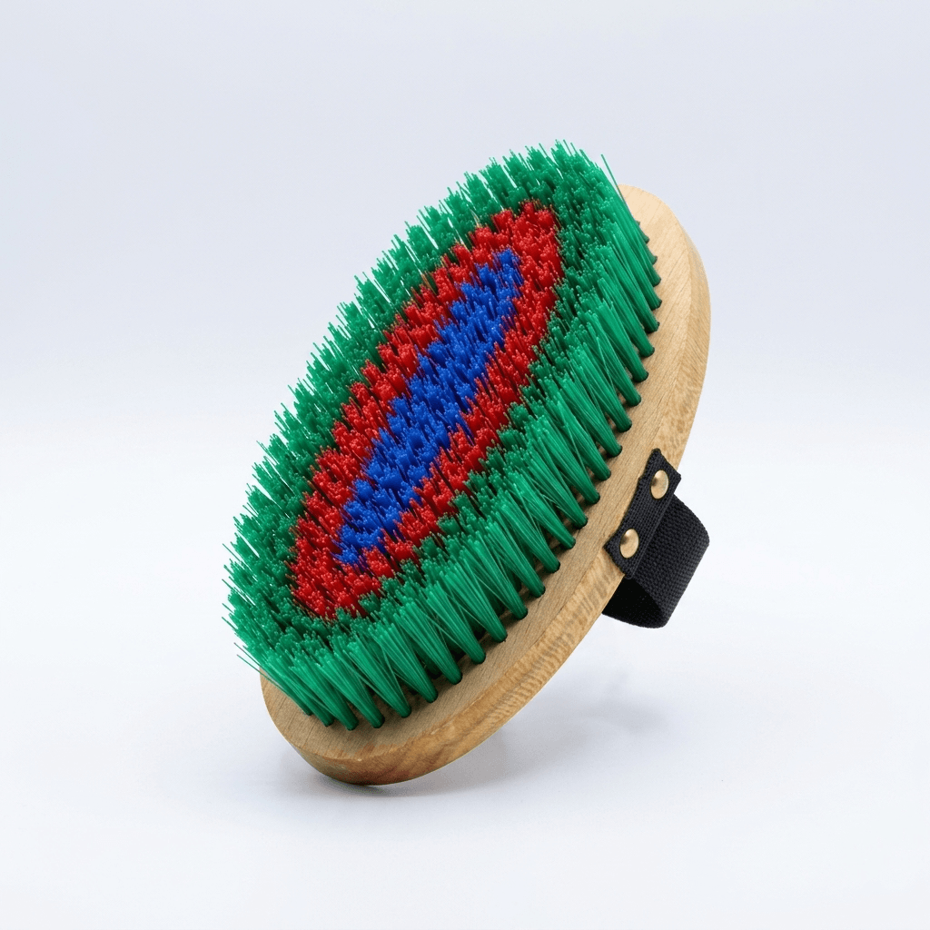 Beucephal Wooden Grooming Brush (Elastic Strap & Multicolor Bristles) Beucephal