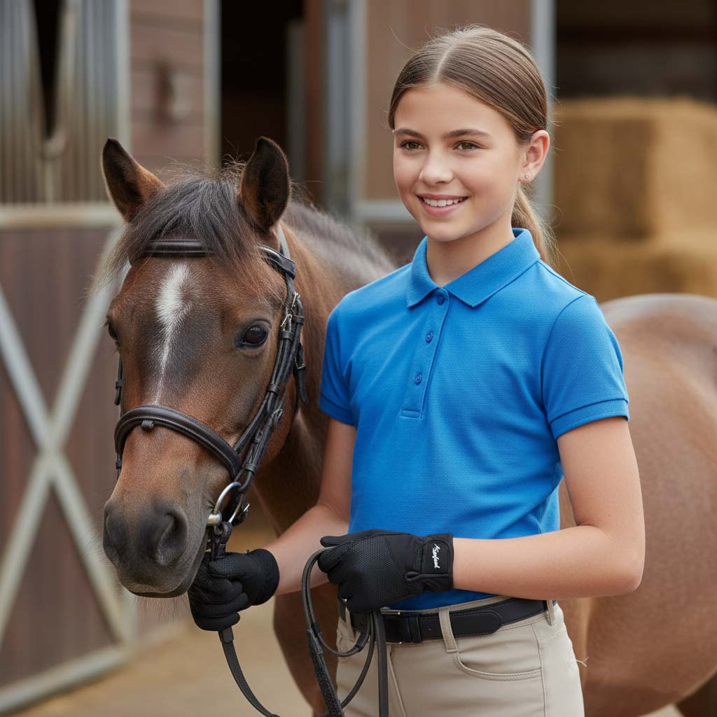 Seafowl Cool Max Kids Riding Gloves Seafowl