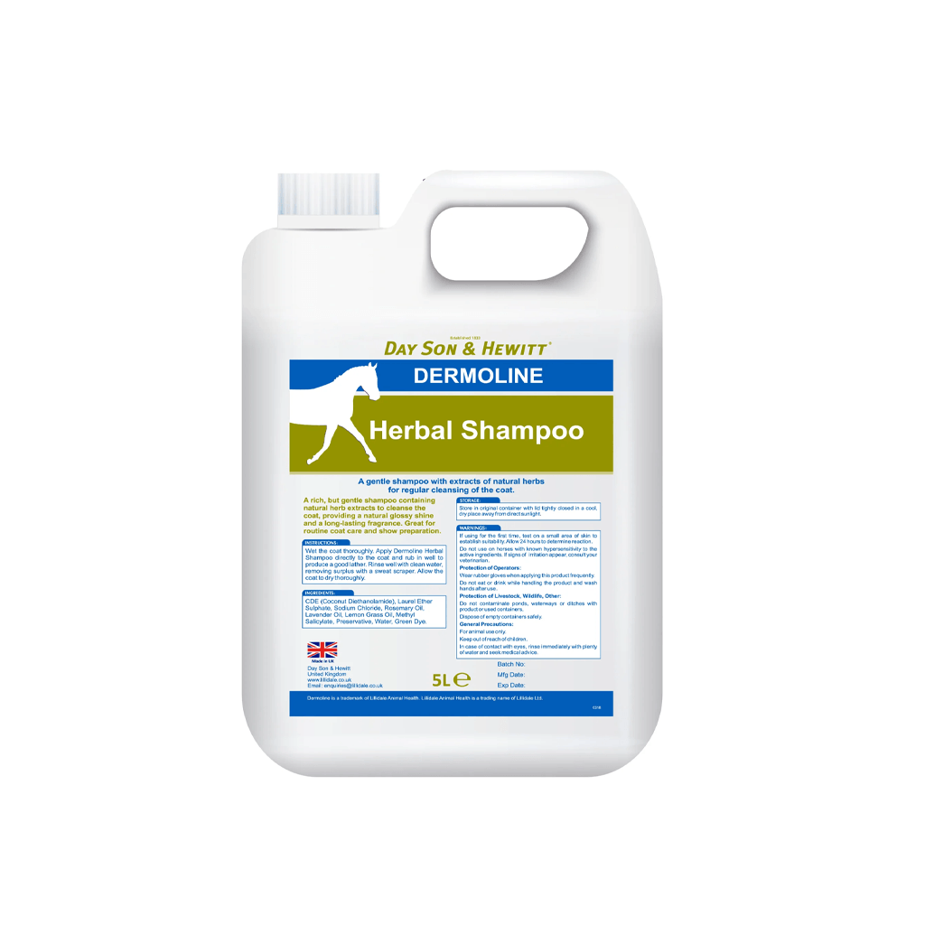 Dermoline Herbal Shampoo 5L – Mild Herbal Cleansing for Horses