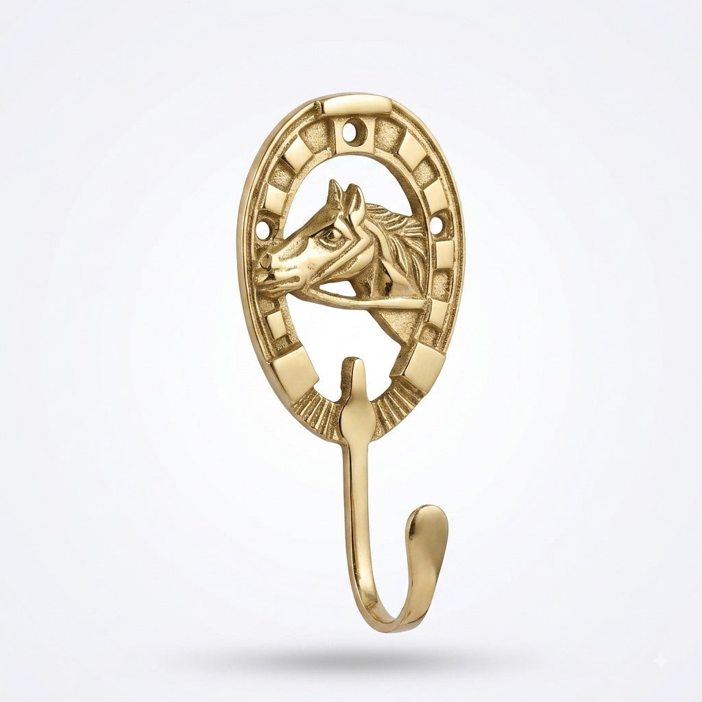 Horseshoe & Horse Head Bridle Hook Horseuae