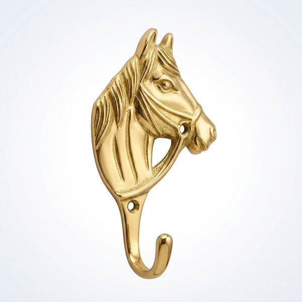Solid Brass Horse Head Wall Hook Horseuae